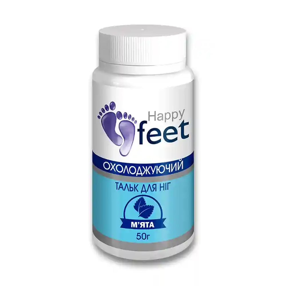 Охолоджувальний тальк для ніг Happy Feet М'ята, 50 г